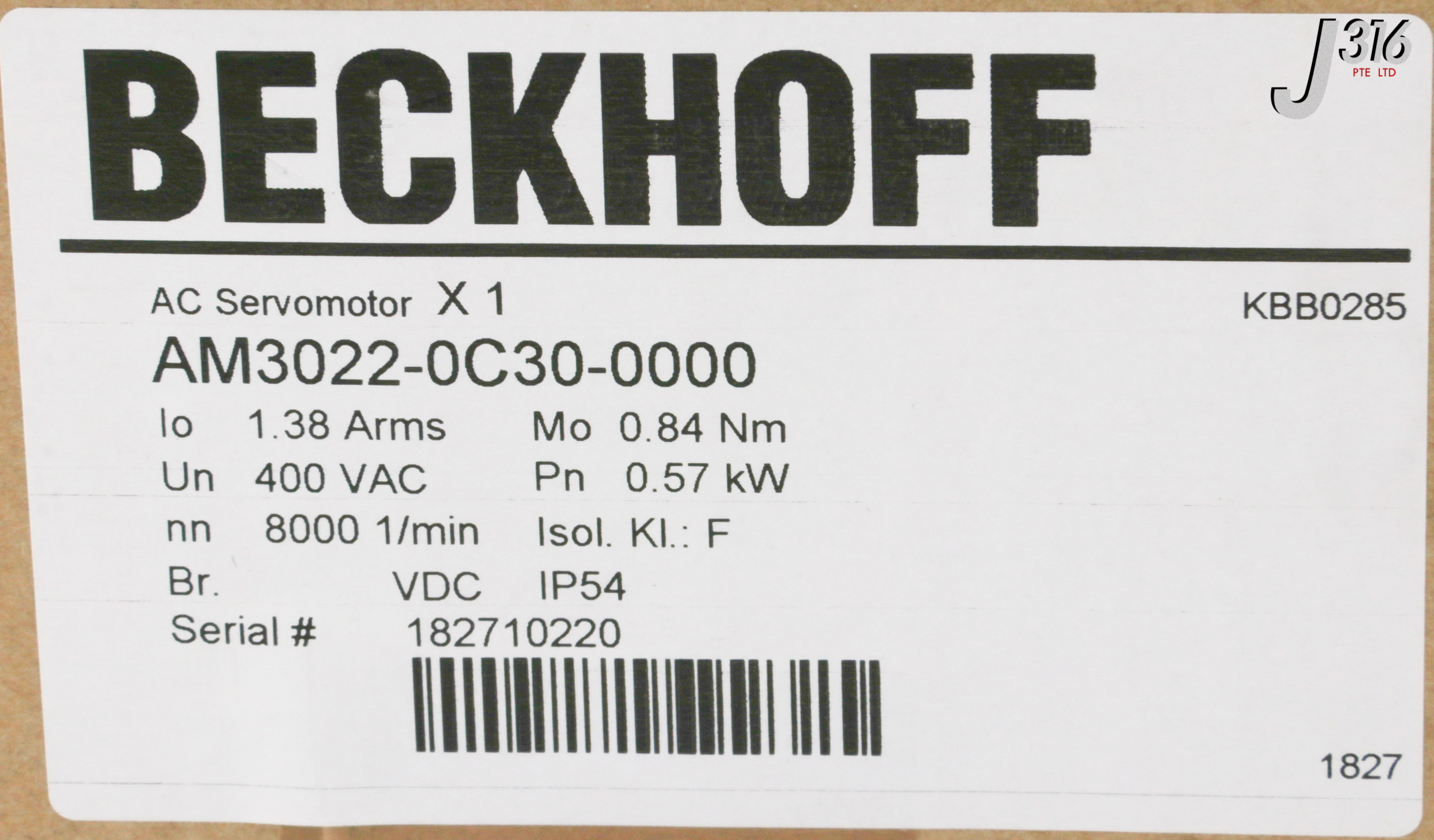 31432 BECKHOFF AC SERVOMOTOR (NEW) AM3022-0C30-0000 | eBay